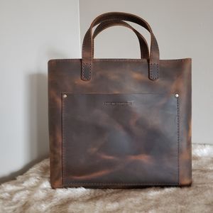 New Portland Leather Goods Medium Crossbody Zipper Tote